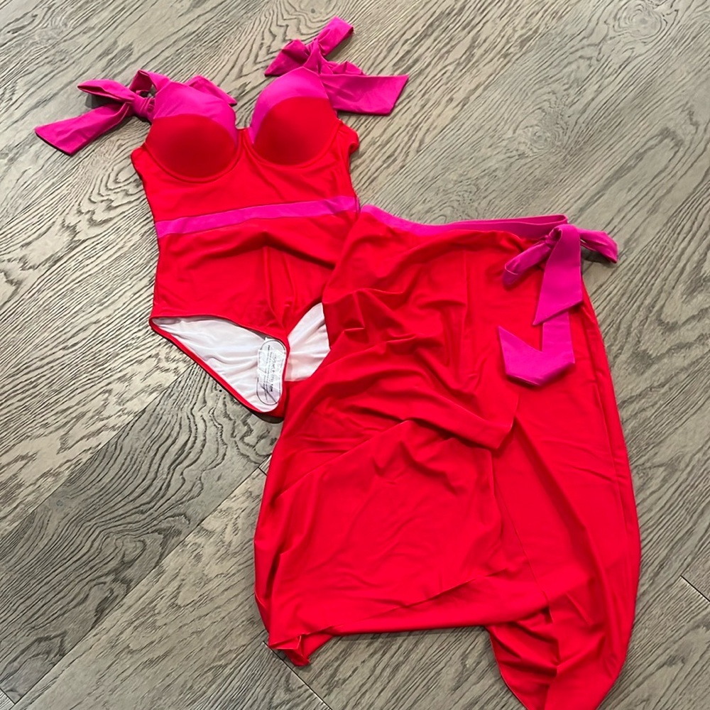 One piece swim with skirt
